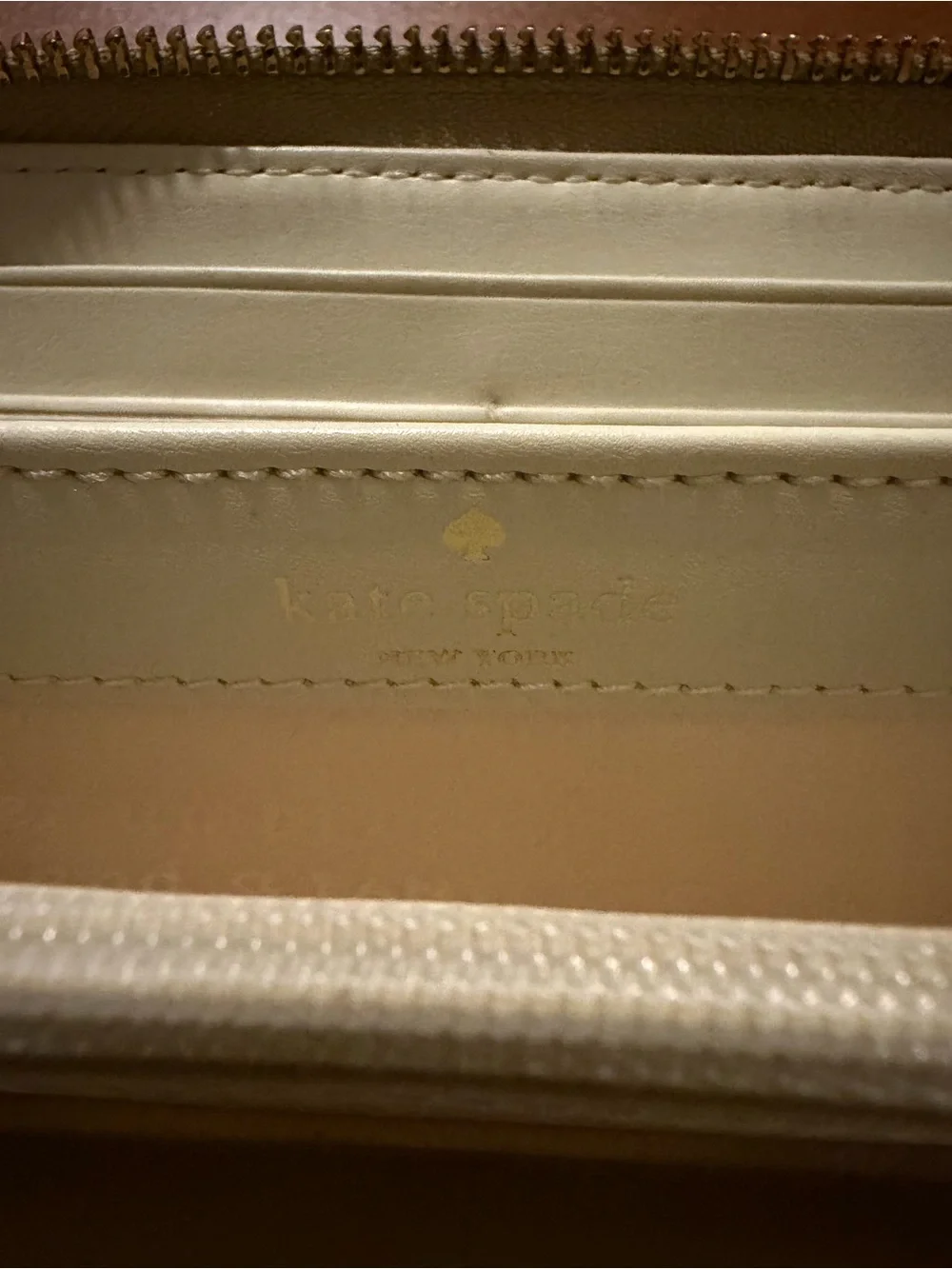 Kate Spade New York Gold Glitter Zip Around Wallet